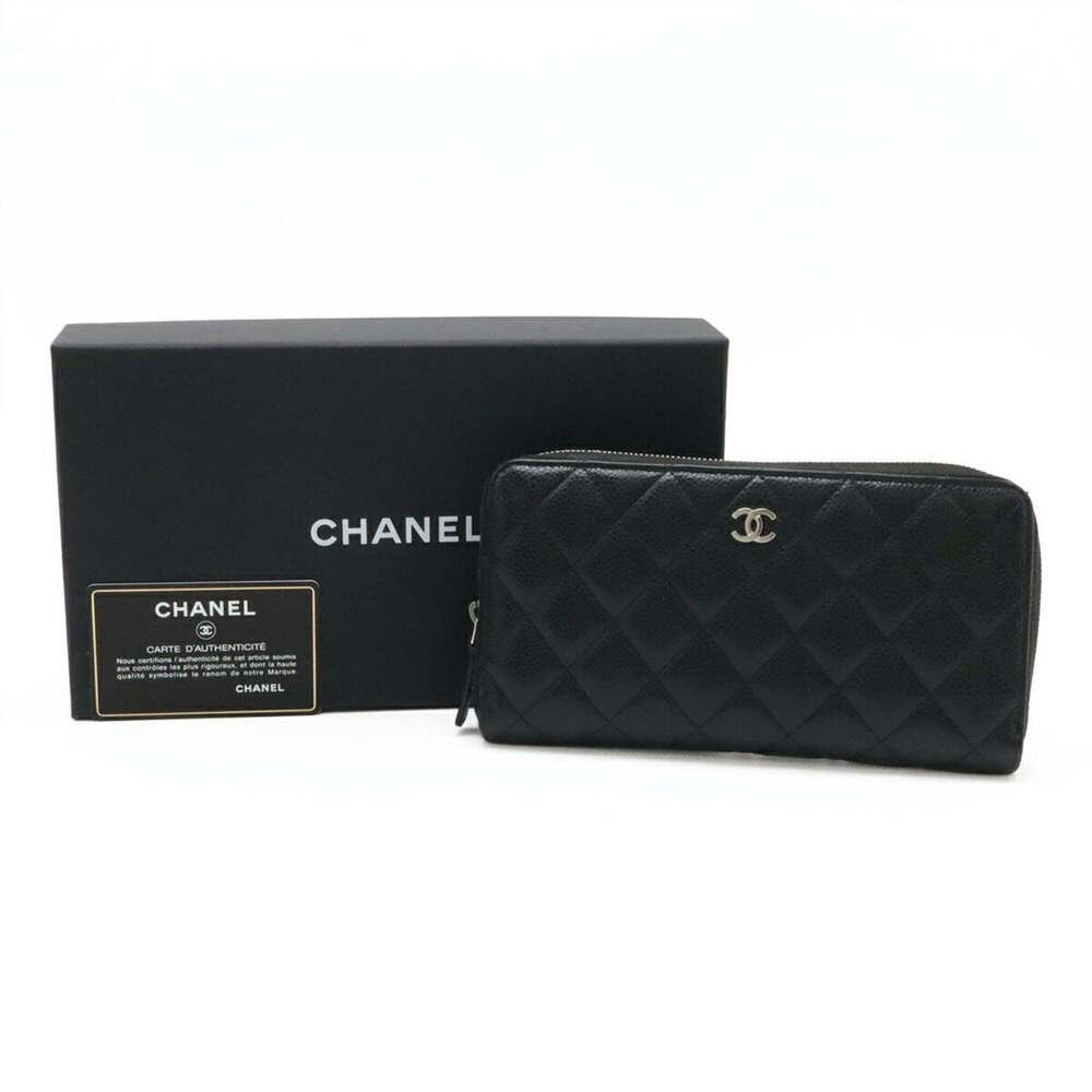 CHANEL Black Caviar Leather Logo Wallet - Picture 10 of 10
